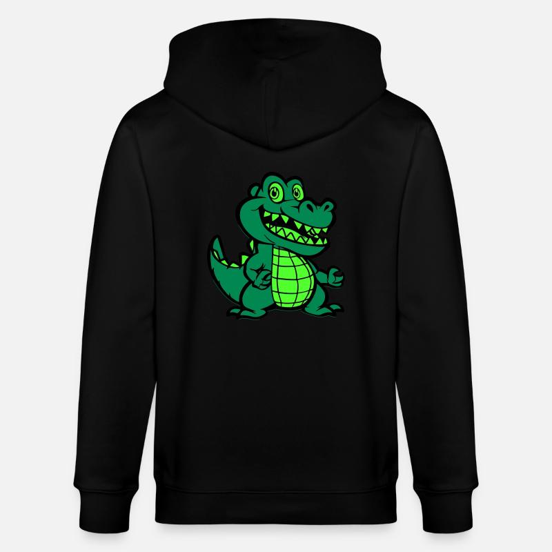 Krokodil Comic - Stanley/Stella Unisex Bio-Kapuzenjacke CULTIVATOR  - Schwarz