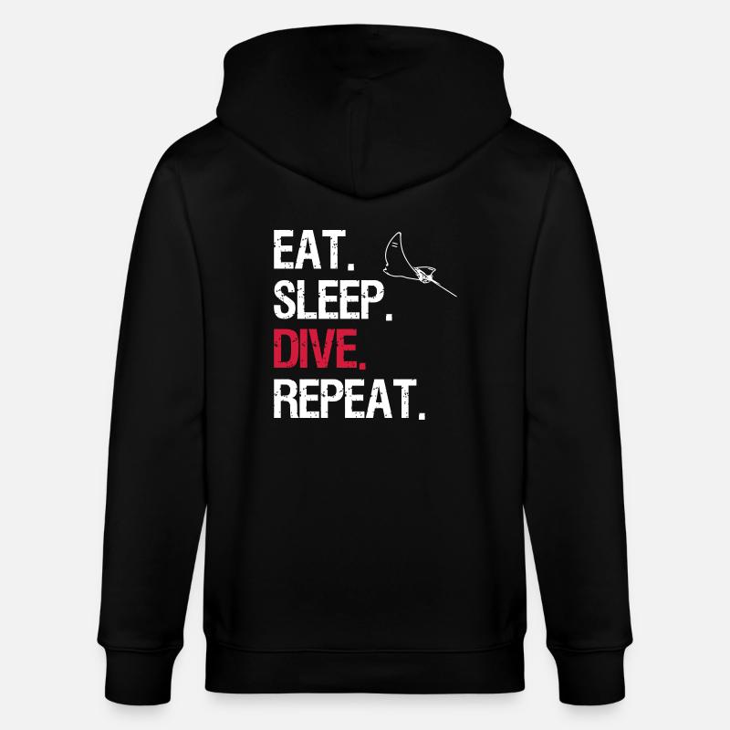 Eat Sleep Dive Repeat - Adlerrochen - Stanley/Stella Unisex Bio-Kapuzenjacke CULTIVATOR - Schwarz