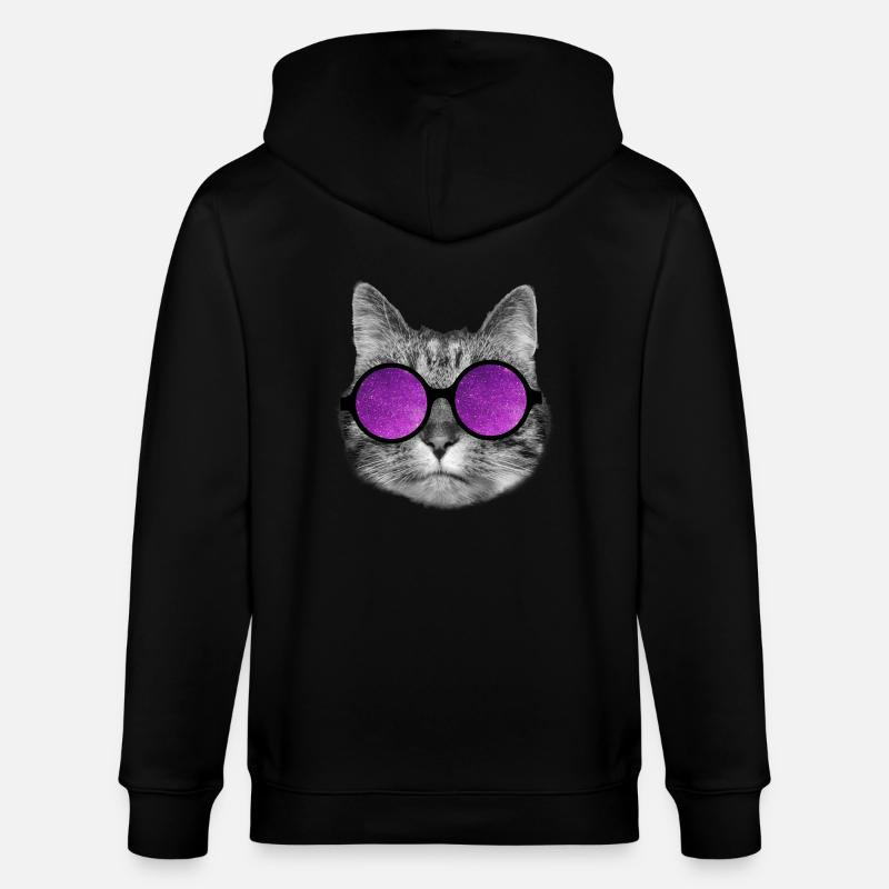 Chat de l’espace - Veste à capuche bio CULTIVATOR Stanley/Stella Unisexe - noir