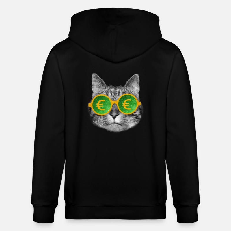 Lunettes d’argent pour chat - Veste à capuche bio CULTIVATOR Stanley/Stella Unisexe - noir