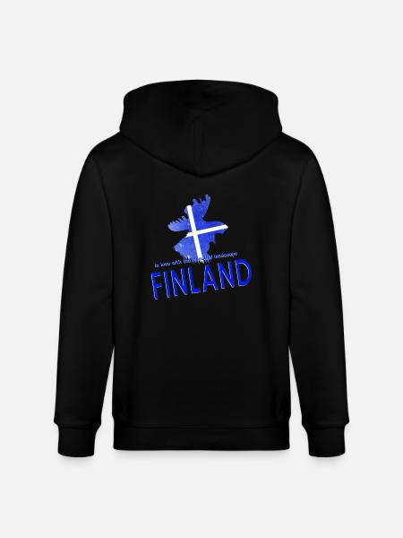Finland Suomi - Stanley/Stella CULTIVATOR  Unisex Organic Hooded Jacket - black