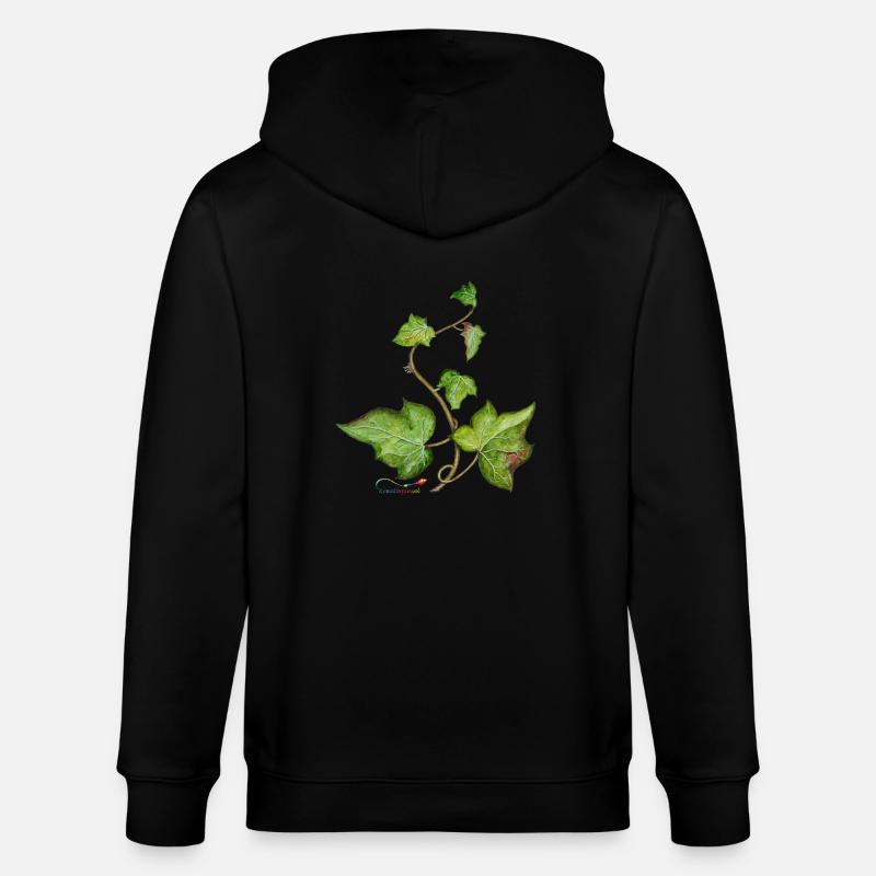 Efeu (Hedera helix) - Stanley/Stella Unisex Bio-Kapuzenjacke CULTIVATOR  - Schwarz