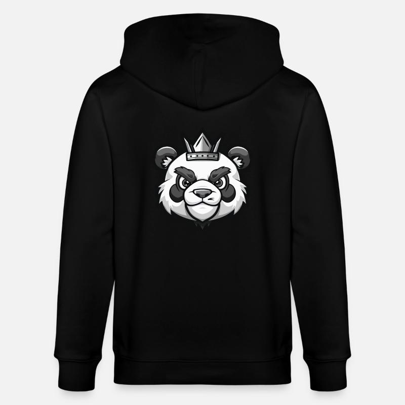 Panda Krone - Stanley/Stella Unisex Bio-Kapuzenjacke CULTIVATOR  - Schwarz