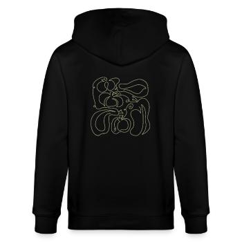 Pumpkin Pumpkin Lineart Green - Stanley/Stella CULTIVATOR  Unisex Organic Hooded Jacket - black - Back - Anna (173cm)