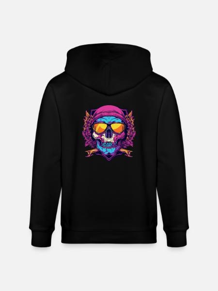 Ski Skibrille Skull Wappen - Stanley/Stella Unisex Bio-Kapuzenjacke CULTIVATOR  - Schwarz