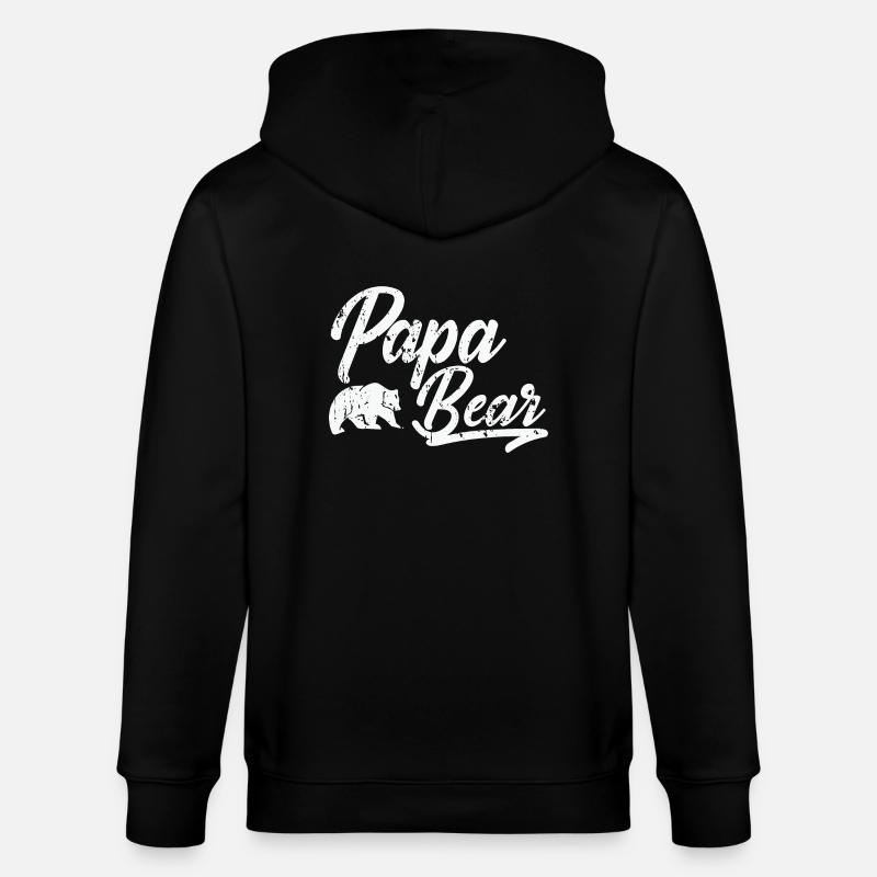 Papa Bear - Stanley/Stella Unisex Bio-Kapuzenjacke CULTIVATOR  - Schwarz