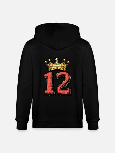 12 Number Crown - Stanley/Stella CULTIVATOR  Unisex Organic Hooded Jacket - black