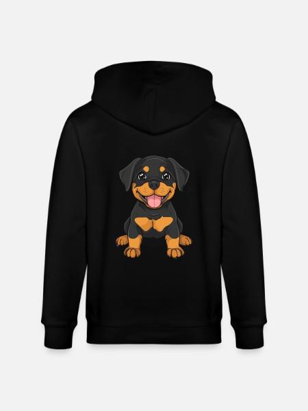 Rottweiler Dog Cute - Stanley/Stella CULTIVATOR  Unisex Organic Hooded Jacket - black