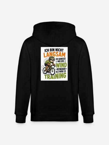 Faultier auf Fahrrad - Stanley/Stella Unisex Bio-Kapuzenjacke CULTIVATOR - Schwarz