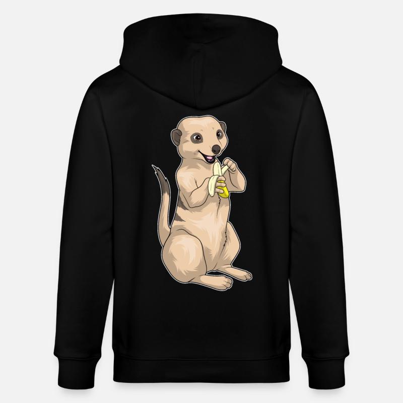 Suricate Banane - Veste à capuche bio CULTIVATOR Stanley/Stella Unisexe - noir