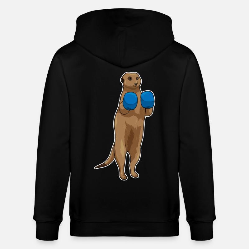 Erdmännchen Boxer Boxhandschuhe - Stanley/Stella Unisex Bio-Kapuzenjacke CULTIVATOR  - Schwarz