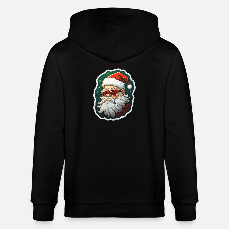 Père Noël - illustration - Veste à capuche bio CULTIVATOR Stanley/Stella Unisexe - noir