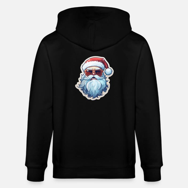 Weihnachtsmann - Illustration - Stanley/Stella Unisex Bio-Kapuzenjacke CULTIVATOR - Schwarz