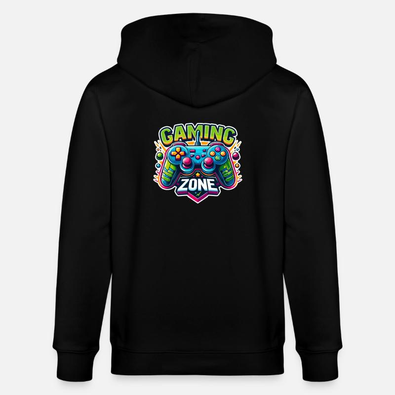 Gaming Zone - Controller Illustration - Stanley/Stella Unisex Bio-Kapuzenjacke CULTIVATOR  - Schwarz