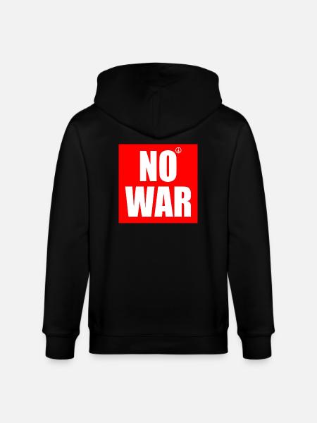 No war - Stanley/Stella CULTIVATOR Unisex Organic Hooded Jacket - black
