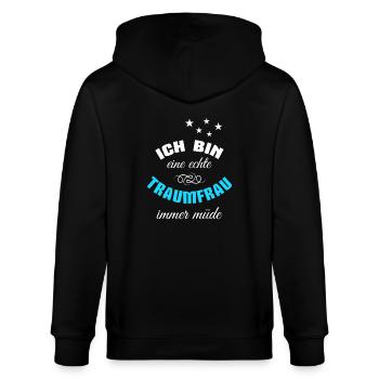 Ich bin eine echte Traumfrau - Stanley/Stella Unisex Bio-Kapuzenjacke CULTIVATOR  - Schwarz - Hinten - Anna (173cm)