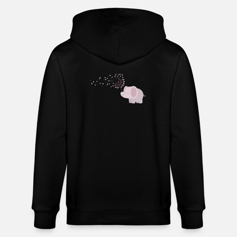 Elephant avec le pissenlit - Veste à capuche bio CULTIVATOR Stanley/Stella Unisexe - noir