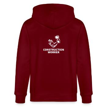 Construction worker - Stanley/Stella CULTIVATOR  Unisex Organic Hooded Jacket - burgundy - Back - Anna (173cm)