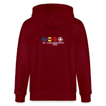 Jeux de société - Veste à capuche bio CULTIVATOR Stanley/Stella Unisexe - bordeaux - Dos - Anna (173cm)