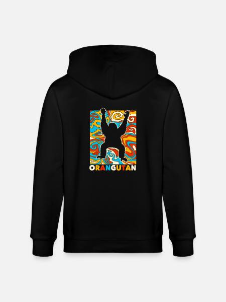 Orangutan - Stanley/Stella CULTIVATOR  Unisex Organic Hooded Jacket - black