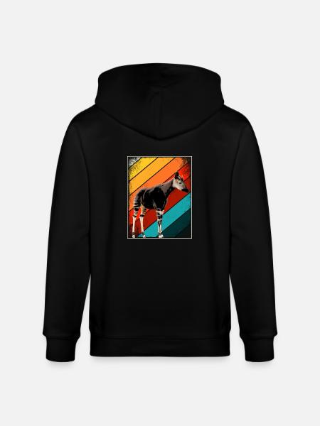 Okapi Retro Gift - Stanley/Stella CULTIVATOR  Unisex Organic Hooded Jacket - black