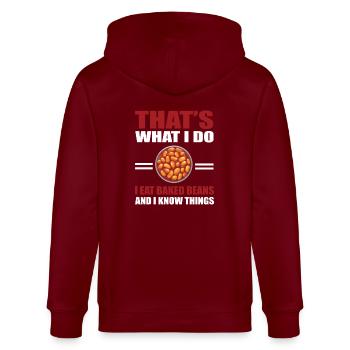 Baked Beans Geschenkidee - Stanley/Stella Unisex Bio-Kapuzenjacke CULTIVATOR  - Burgunderrot - Hinten - Anna (173cm)