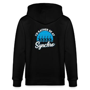 Synchronschwimmen - Stanley/Stella Unisex Bio-Kapuzenjacke CULTIVATOR  - Schwarz - Hinten - Anna (173cm)