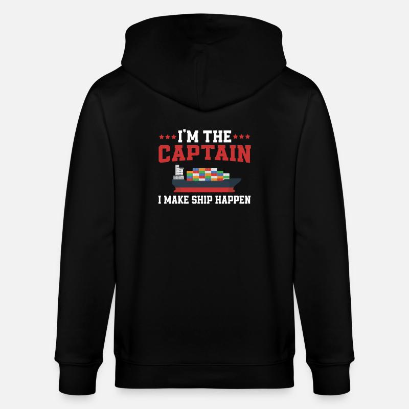 Container Ship Captain Shirt - Stanley/Stella CULTIVATOR  Unisex Organic Hooded Jacket - black