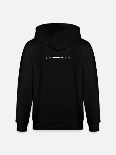 Barge heartbeat - Stanley/Stella CULTIVATOR Unisex Organic Hooded Jacket - black