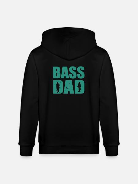Funny Bass Angler Papa - Stanley/Stella CULTIVATOR Unisex Organic Hooded Jacket - black