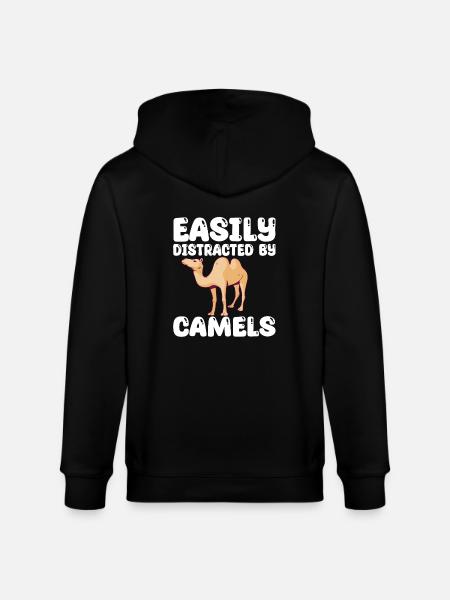 Funny Camel T-Shirt - Stanley/Stella CULTIVATOR  Unisex Organic Hooded Jacket - black