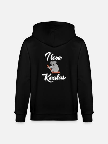 I love koalas - Stanley/Stella CULTIVATOR Unisex Organic Hooded Jacket - black