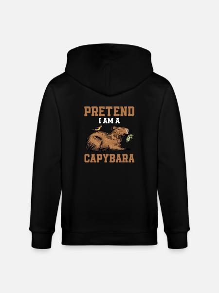 Pretend I Am A Capybara - Stanley/Stella CULTIVATOR Unisex Organic Hooded Jacket - black