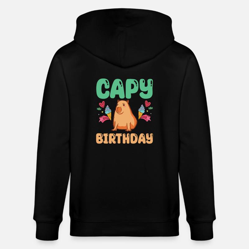 Cadeau d’anniversaire Capybara - Veste à capuche bio CULTIVATOR Stanley/Stella Unisexe - noir