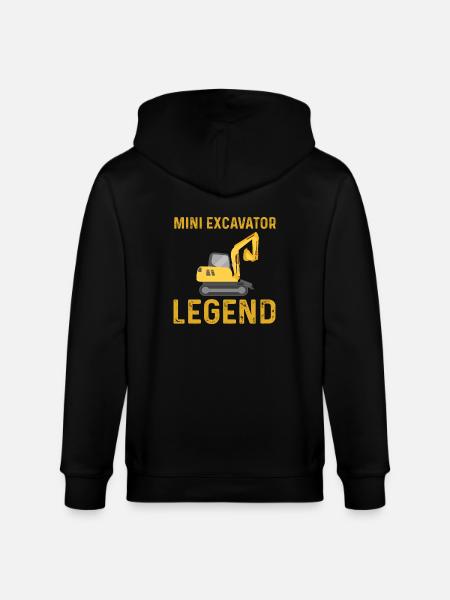 excavator legend - Stanley/Stella CULTIVATOR Unisex Organic Hooded Jacket - black