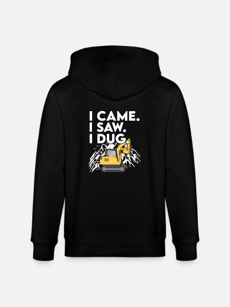 Funny Excavator Gift - Stanley/Stella CULTIVATOR Unisex Organic Hooded Jacket - black
