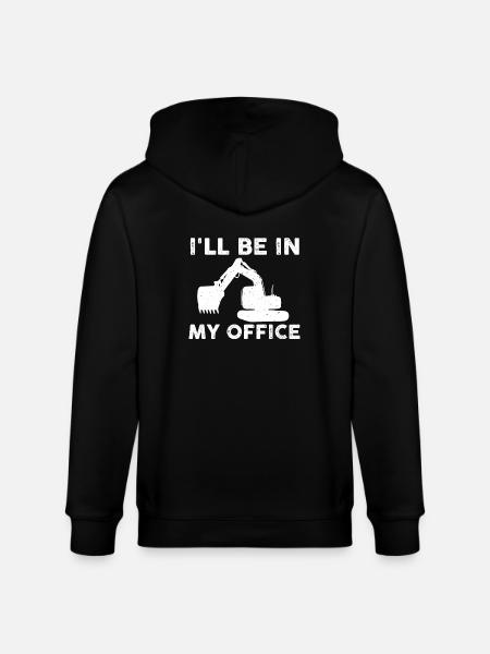 Fun excavator design - Stanley/Stella CULTIVATOR Unisex Organic Hooded Jacket - black