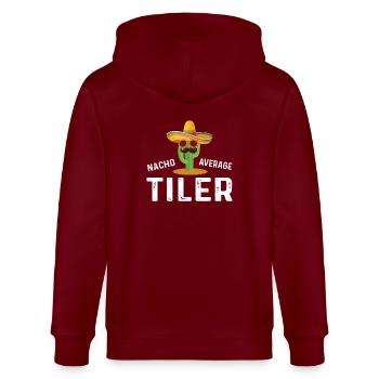 Nacho Carreleur moyen - Veste à capuche bio CULTIVATOR Stanley/Stella Unisexe - bordeaux - Dos - Anna (173cm)
