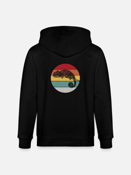 Retro Chameleon T-Shirt - Stanley/Stella CULTIVATOR Unisex Organic Hooded Jacket - black