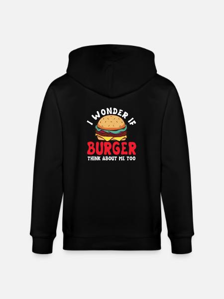 Funny Burger Shirt - Stanley/Stella CULTIVATOR  Unisex Organic Hooded Jacket - black