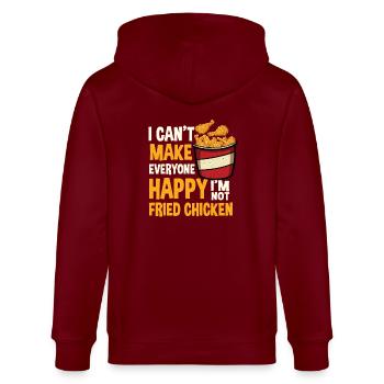 Funny Fried Chicken Saying - Stanley/Stella CULTIVATOR  Unisex Organic Hooded Jacket - burgundy - Back - Anna (173cm)