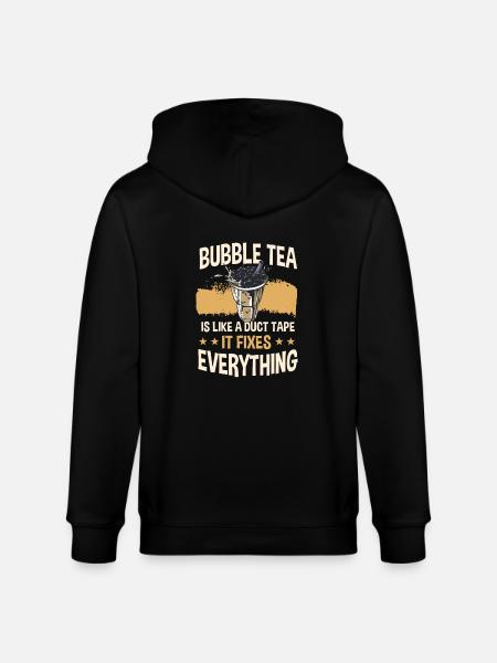 Funny Bubble Tea Shirt - Stanley/Stella CULTIVATOR  Unisex Organic Hooded Jacket - black