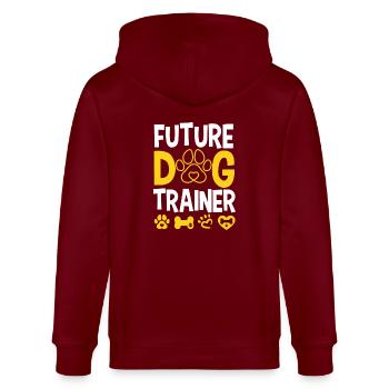 Zukünftiger Hundetrainer - Stanley/Stella Unisex Bio-Kapuzenjacke CULTIVATOR  - Burgunderrot - Hinten - Anna (173cm)