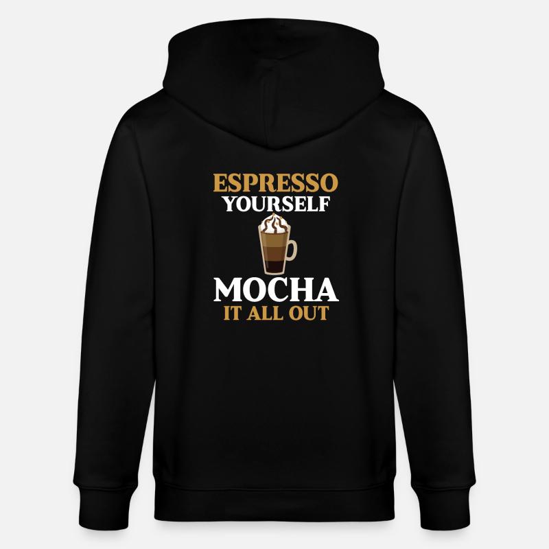 Mocha Coffee - Stanley/Stella CULTIVATOR  Unisex Organic Hooded Jacket - black