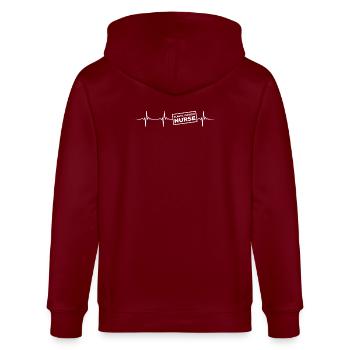 Infirmière en chirurgie plastique - Veste à capuche bio CULTIVATOR Stanley/Stella Unisexe - bordeaux - Dos - Anna (173cm)