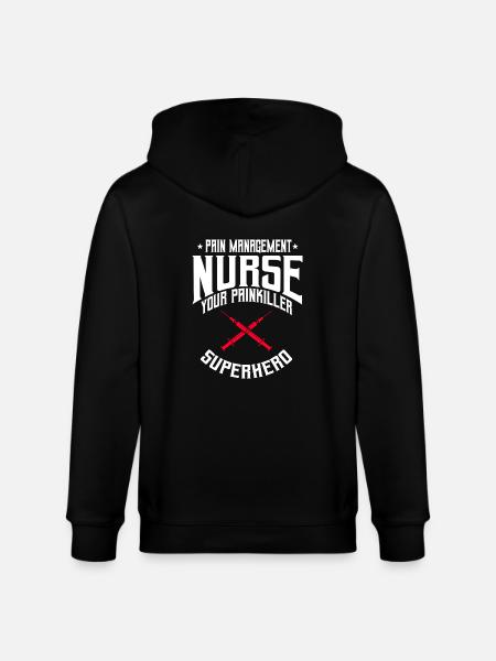 Schmerztherapie Krankenschwester Superheld - Stanley/Stella Unisex Bio-Kapuzenjacke CULTIVATOR - Schwarz