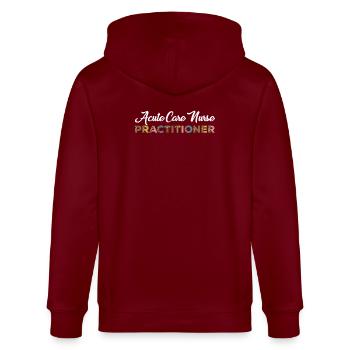 Retro Ferry Vêtements Porte-conteneurs - Veste à capuche bio CULTIVATOR Stanley/Stella Unisexe - bordeaux - Dos - Anna (173cm)