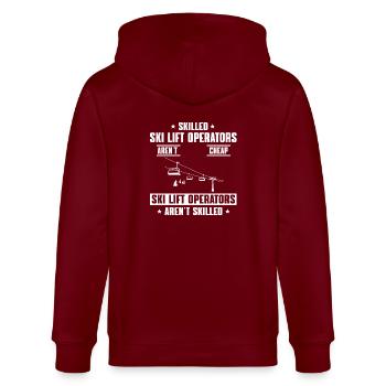 Liftwart Spruch - Veste à capuche bio CULTIVATOR Stanley/Stella Unisexe - bordeaux - Dos - Anna (173cm)