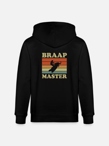 Retro Braap Master Snowmobile Shirt - Stanley/Stella CULTIVATOR Unisex Organic Hooded Jacket - black