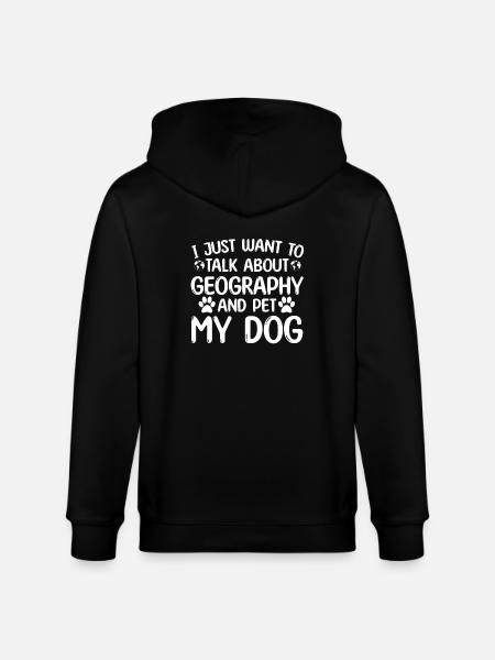 Geography and Dogs - Stanley/Stella CULTIVATOR Unisex Organic Hooded Jacket - black
